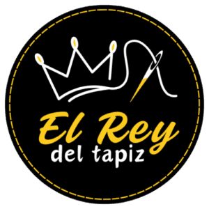 Logotipo circular negro del rey del tapiz