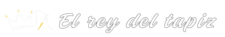 Logotipo horizontal blanco el rey del tapiz